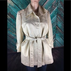 Sharon Young Metallic Trench Coat